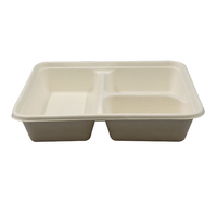 Boîte à lunch jetable en papier écologique à 3 compartiments, biodégradable, en matériaux recyclés, pour emporter, sushis, nourriture pour bébés
