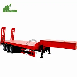 低底盘拖车重型3轴60吨低平板半挂车低底盘卡车拖车