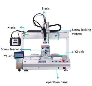 เครื่องจักรสกรูดูดจับแบบสองสถานี 4 แกนสำหรับงานอุตสาหกรรม |   สกรูไดรเวอร์อัตโนมัติแบบสเต็ปปิ้งมอเตอร์ ความแม่นยำสูง 0.02 มม. ตัวป้อนที่เสถียร - Product Image 2
