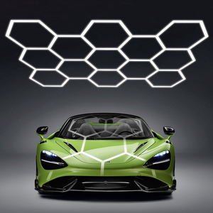 Fabricants vendant des lampes de plafond LED hexagonales à intensité variable, néon, pour salon de beauté, salon de coiffure, salle d'exposition automobile, haute luminosité, lavage de voitures - Product Image 1