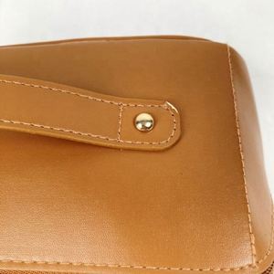 Recycle Brown Pu Leather <b>Cosmetic</b> <b>Bag</b> <b>Travel</b> Organizer Toiletry for Women <b>Large</b> <b>Capacity</b> Open Flat Makeup <b>Bags</b> - Product Image 5