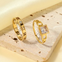Modeschmuck-Ringsets Maßgefertigte Massive 18K Vergoldete Edelstahlringe