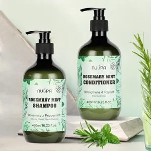 Perawat Label pribadi penguat rambut Herbal organik Rosemary Mint sampo dan kondisioner