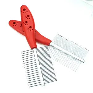 Custom Logo Pet Knotting Comb Dog Grooming Tool Stainless Steel Cat Double Sided Massage Brush