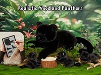 Luxe 45cm mère bébé panthère noire en peluche MorisMos noël fête d'anniversaire décor cadeau enfants célébration en peluche