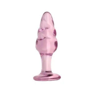 Delove Hot-selling Mini Dildo Glass Sensual Butt Plug Anal Adult Sex Toys Anus Expand Pink Anal Plug Ass Toy for Couples