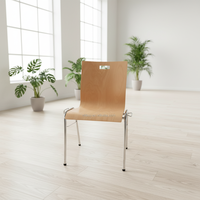 Chaise de conférence ergonomique moderne rembourrée en contreplaqué avec structure chromée pour banquets et formations