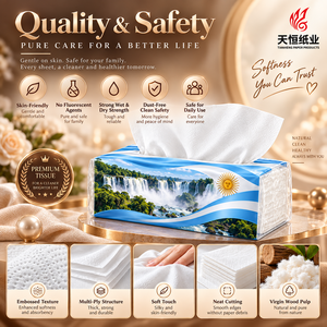 Paquete de pañuelos de papel suave con estampado del horizonte del Obelisco de <span class=keywords><strong>Buenos</strong></span> <span class=keywords><strong>Aires</strong></span>, con relieve, 5 capas, interfoliados, para viaje, pañuelos faciales de bolsillo - Product Image 3