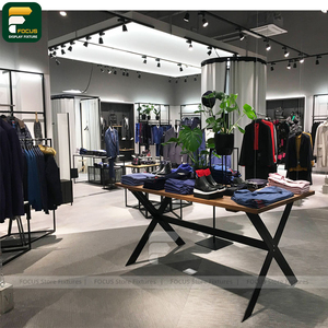 Étagère de présentation de vêtements pour boutique de mode urbaine, comptoir de vêtements, armoire à vêtements, meuble en verre, mobilier de vente au détail - Product Image 3