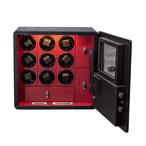 Homisafe Luxuriöser Maßgefertigter Rotierender Uhrenbeweger aus Leder Automatisch 9 Fächer Walnuss-Uhrenbeweger - Product Image 4