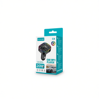 KOUVOLSEN C6 Pemutar MP3 Mobil Plastik dengan Dukungan WMA/WAV 20W Bluetooth5.0 PD3.0 & QC3.0 Pengisian Cepat untuk Mendengarkan Musik