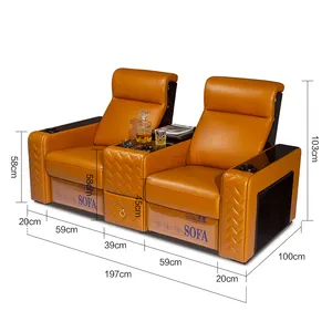 Design di lusso vendita calda Cinema divano Home Theater posti a sedere reclinabile motorizzato sedia reclinabile mobili da teatro