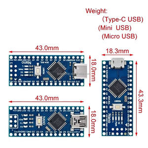 Módulo compatible con controlador Nano ATMEGA328P Mini Type-C Micro USB Nano V3.0 para controlador USB CH340 versión 2014 - Product Image 2