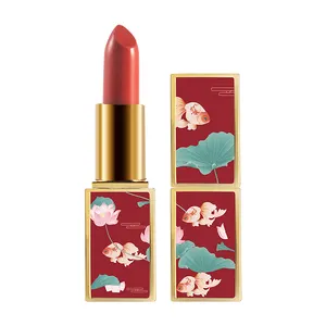 new noble Red series sexy lipstick Chocolate flavor silky lip gloss makeup Korean cosmetics Private brand