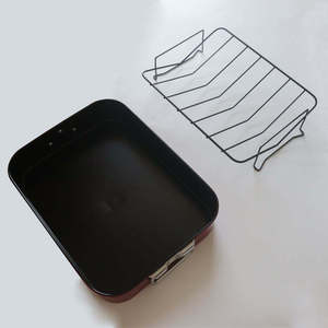 Carbon Steel Nonstick Roasting <strong>Pan</strong> With Rack <strong>Turkey</strong> <strong>Roaster</strong> <strong>Pan</strong> With V-Shaped Grill &amp; Handles - Product Image 3