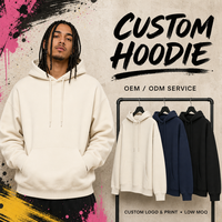 Hoodie Unisex 350GSM Campuran Katun Ukuran Besar Cetak Kustom Model Longgar dengan Tali Serut Gaya Kasual Streetwear