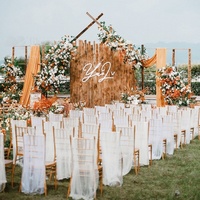 Voile de chaise en organza transparent pour décoration de mariage, drapé de plafond en tulle blanc pour chaise Chiavari