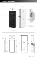 Cerradura Inteligente para Muebles con Control Remoto M1card, Contraseña Electrónica, Aplicación Ttlock, Panel Digital, Teclado Táctil para Cajones