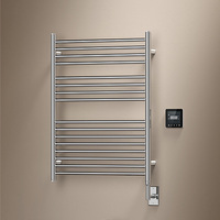 Sèche-serviettes électrique en acier inoxydable finition chromée, mural, 5 barres, design moderne, séchoir à linge pour salle de bain