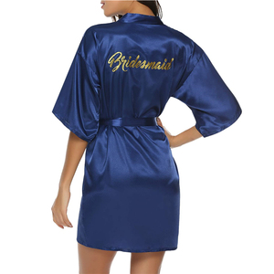 Short <strong>Kimono</strong> <strong>Women</strong> With Gold Glitter for Maid of Honor &amp;Bride, Bridal Wedding Robes <strong>Woman</strong> Bathrobes - Product Image 4