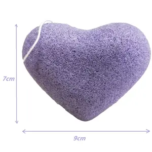 Natural Konjac Facial Sponges Heart Shape For Gentle Face Cleansing And Exfoliation