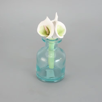 Diffuseur de luxe fait à la main fleur roseau avec bouteille en verre ensembles de diffuseurs d'huiles essentielles