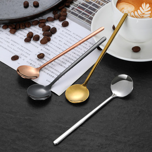 <span class=keywords><strong>Cucchiaino</strong></span> da Tè con Manico <span class=keywords><strong>Lungo</strong></span> in Acciaio Inox Lucidato a Specchio con Logo Personalizzato e Rivestimento in Oro PVD per Miscelare Caffè, Latte e Gelato - Regalo - Product Image 2
