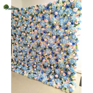 Decoración de la boda de seda <span class=keywords><strong>blanco</strong></span> rosas telón de fondo de flores panel decorativa de interior flores flor Artificial de la pared - Product Image 4