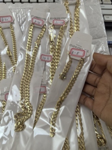 Set di Gioielli con Catena Cubana Monaco Impermeabile in Oro 14k, 6mm 8mm 10mm, Gioielli Miami 6mm Monaco con Chiusura a S, Gioielli per Donna e Uomo in Oro 14k - Product Image 3