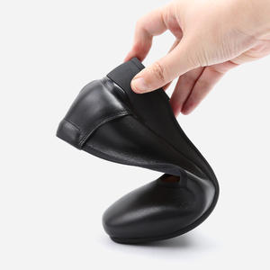 Zapatos <span class=keywords><strong>de</strong></span> Tacón <span class=keywords><strong>de</strong></span> Lujo para Mujer <span class=keywords><strong>de</strong></span> Piel Genuina, Zapatos <span class=keywords><strong>de</strong></span> Cuña Cómodos con Suela Suave, Punta Cuadrada sin Cordones para <span class=keywords><strong>Azafata</strong></span> Profesional - Product Image 3