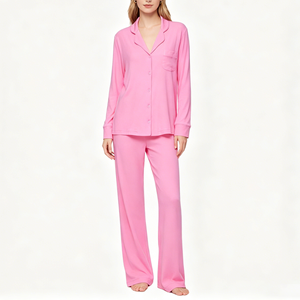 Pigiama da <span class=keywords><strong>donna</strong></span> personalizzato in <span class=keywords><strong>modal</strong></span>, set 2 pezzi a maniche lunghe, traspirante, per il tempo libero, camicia da notte, set pigiama, abbigliamento da notte da <span class=keywords><strong>donna</strong></span> - Product Image 1