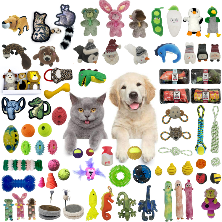 Wholesale Custom Eco Friendly Iq Training Rubber Plush Squeak Rope Interactive Toy Dog Chew Pet Toys