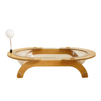 Lit pour chat en acrylique transparent avec support en bois, maison pour animaux de compagnie en acrylique transparent, nid surélevé antidérapant, canapé pour chat amovible et lavable