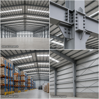 Entrepôt de structure en acier préfabriqué personnalisé Application légère à faible coût Atelier de construction ASTM Soudage Coupe Traitement Service
