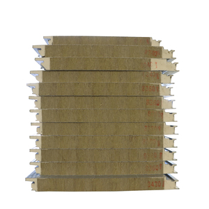Panneau sandwich en laine de roche à bord en polyuréthane pour mur extérieur <span class=keywords><strong>Isolation</strong></span> de chambre froide <span class=keywords><strong>Prix</strong></span> compétitif pour mur intérieur - Product Image 1