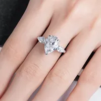 MUSHAN Luxus-Schmuck 925 Sterling Silber Ring Band Damen 3ct 5ct Moissanit Diamant D-Farbe Ringe Feiner Schmuck