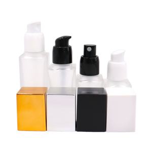 Botellas de Vidrio Cuadradas de Lujo para Cosméticos, Maquillaje, Suero, Base Líquida, Vacías, con Bomba de Presión, 15ml, 20ml, 30ml, 40ml, MOQ 100 Piezas - Product Image 3