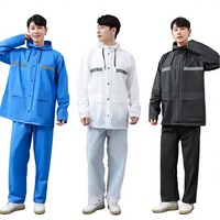 Ensemble imperméable deux pièces pour adulte : veste et pantalon réfléchissants à capuche, idéal pour la moto et la livraison