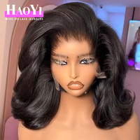 Wig Bob Pendek Body Wave Murah, Wig Rambut Asli Lace Front Transparan, Rambut Brasil Mentah, Wig Tanpa Lem Hd Lace Frontal untuk Wanita