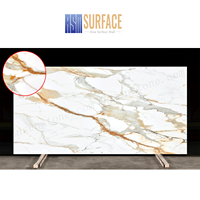 Dalle de quartz imprimée pleine surface de 20 mm pour plan de travail de cuisine, vente en gros, veines dorées, dalle de quartz de 30 mm