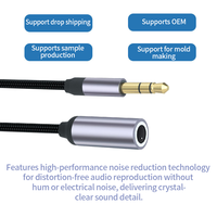 Câble audio AUX stéréo 3,5 mm mâle-femelle de 1 m, portable, blindé en nylon, pour extension de casque et haut-parleurs