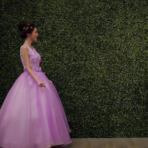 Women's Long Tulle Ball Gown Pink Violet Stage Performance Dress High Waisted Wedding Style Adult Size - Product Image 2