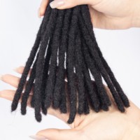 Prezzo all'ingrosso 100% capelli umani fatti a mano Locs nero naturale 0.6cm facile da installare per l'estensione dei capelli umani