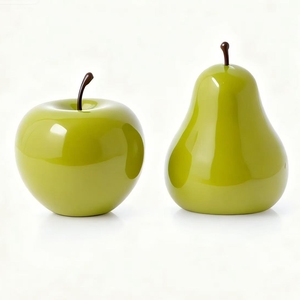 Ventes chaudes Figurine de <span class=keywords><strong>pomme</strong></span>/poire en céramique de couleur verte Décoration de la maison/bureau/hôtel - Product Image 2