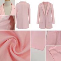 I-0522 Cardigan à col en V à manches longues et boutons, design tendance, élégant pour le bureau, costumes pour femmes, veste de blazer pour femme d'affaires