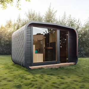 Salle de sauna sec extérieur en cèdre rouge moderne Boyce nouvelle <span class=keywords><strong>cabane</strong></span> cylindrique en bois massif pour villas <span class=keywords><strong>cabane</strong></span> de sauna infrarouge - Product Image 1