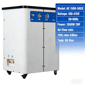 <span class=keywords><strong>Compresseur</strong></span> d'air portable 2HP refroidi par air 220V sans huile avec réservoir de <span class=keywords><strong>50L</strong></span> et boîte silencieuse pour utilisation en fauteuil dentaire - Product Image 1