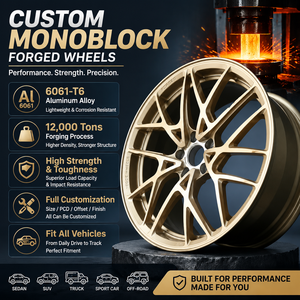 Rines Forjados Personalizados GW de 18, 19, 20 y 21 Pulgadas, 5x112, 5x120, Acabado Dorado Satinado para BMW M5, <span class=keywords><strong>M8</strong></span>, Maserati Ghibli, <span class=keywords><strong>Aston</strong></span> <span class=keywords><strong>Martin</strong></span>, Rines de Aluminio Billet 6061-T6 - Product Image 2
