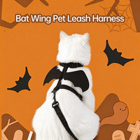 Harnais et laisse pour animaux de compagnie en forme d'ailes de chauve-souris pour Halloween, ensemble de costume réglable en polyester pour chiens et chats de petite et moyenne taille, faible MOQ, produits pour animaux de compagnie