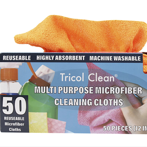 50PK Chiffons <span class=keywords><strong>de</strong></span> nettoyage en microfibre réutilisables sans bords, absorbants, pour le nettoyage domestique et automobile - Product Image 2